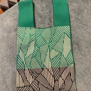 Green and Black Patterned clutch